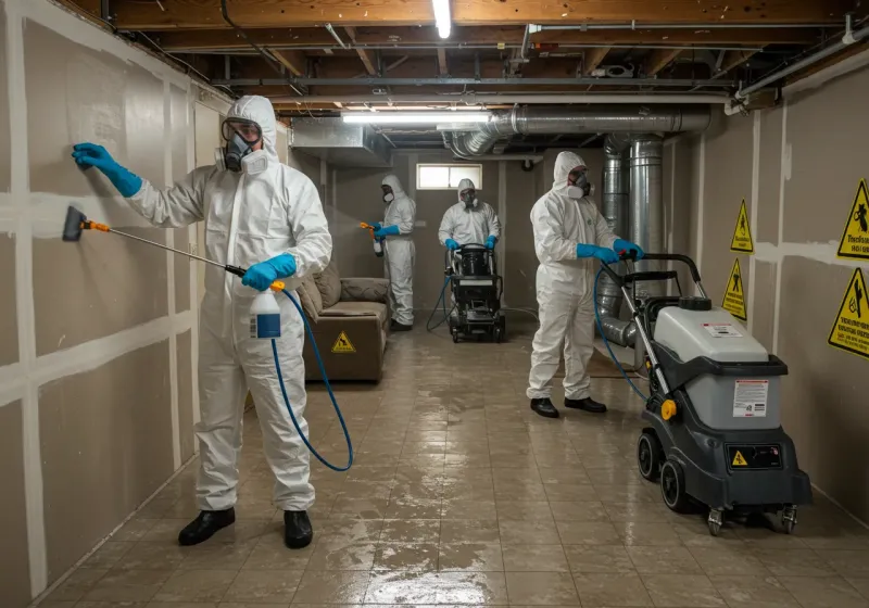 Basement Moisture Removal and Structural Drying process in Oregon County, MO